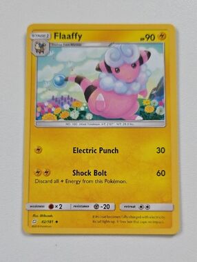 Pokemon Flaaffy Card - Yellow Electric Holo Art